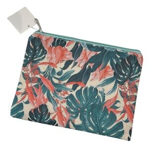 NEW Large Tropical Leaves Cosmetic Bag